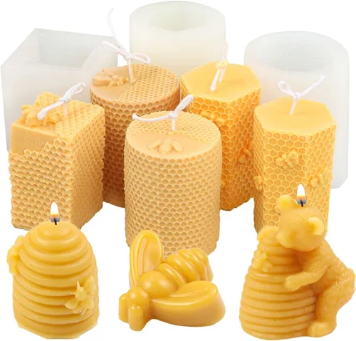 Miniatura 3 de Molde de silicona para vela de abeja en relieve, aroma de nido de abeja, jabón, yeso, herramientas de resina, colmena 3D, perfumada, manualidades
