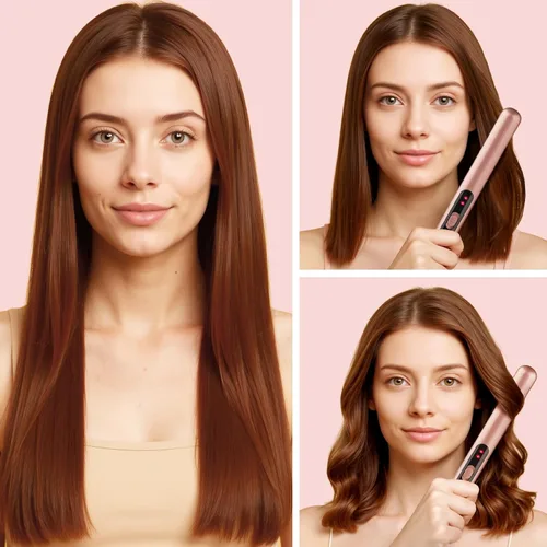 Miniatura 4 de JAETON Plancha plana pequeña de 0.7 pulgadas, mini alisador y rizador de pelo 2 en 1,30 segundos, rizador de viaje de doble voltaje, para cabello