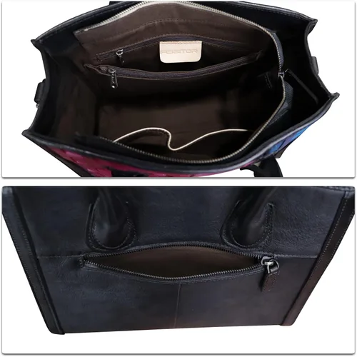 Miniatura 7 de Bolso de cuero genuino para mujer, bolso de cuero en relieve, bolso de mano con asa superior, bolso cruzado de trabajo