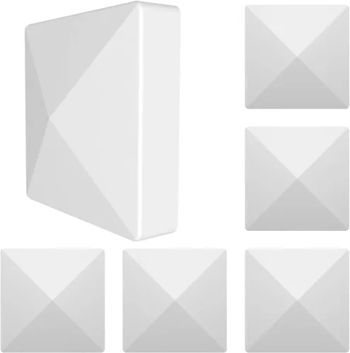 RECTOO Tapones de vinilo para postes de valla de 5 x 5, pirámide decorativa de PVC blanco para valla y cubierta de vinilo de 5 x 5 pulgadas, no para