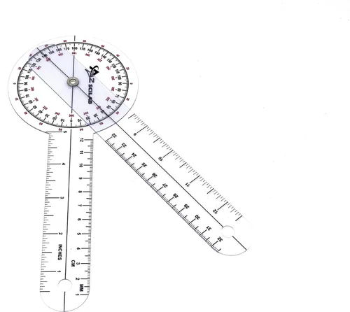 Miniatura 2 de A2ZSCILAB Goniómetro de plástico 8 "regla transportadora de ángulo de terapia física ISOM de 360 grados