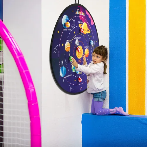 Miniatura 7 de BooTaa Tablero de dardos grande de 29 pulgadas para niños, tablero de dardos para niños con bolas adhesivas, juguetes para niños y niñas