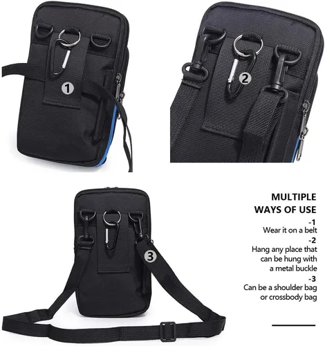 Miniatura 4 de Senient Wolf impermeable de nailon multifuncional teléfono Crossbody cintura cartera viaje pasaporte bolsa