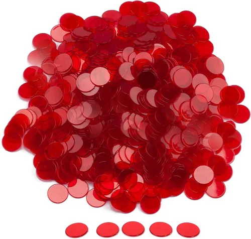 Miniatura 16 de GSE Games & Sports Expert Chips de bingo verdes, 2,000 fichas de conteo transparentes de alto contraste de 3/4 pulgadas para juegos de bingo, fiestas