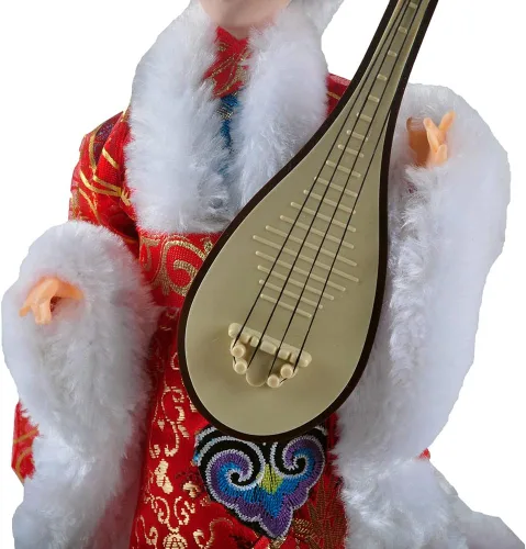 Miniatura 7 de Figura de seda de artesanía tradicional china de 12 pulgadas, adornos coleccionables de personajes antiguos chinos para decoración del hogar (rojo)