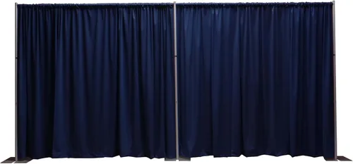 Miniatura 15 de OnlineEEI, Kit de telón de fondo portátil de tubería y cortina de altura fija de 8 pies de alto, 8 pies x 20 pies desmontable, cortinas negras