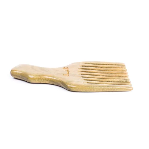 Miniatura 5 de Breezelike Peine de madera para cabello rizado, peine de madera de dientes anchos naturales para cabello rizado, peine de madera de sándalo sin