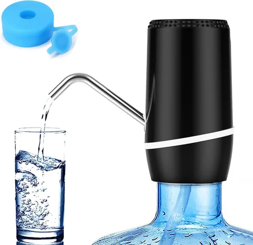Dispensador de agua portátil de 2 a 5 galones, bomba de botella de agua recargable para 5 galones con tapa de silicona, dispensador automático de