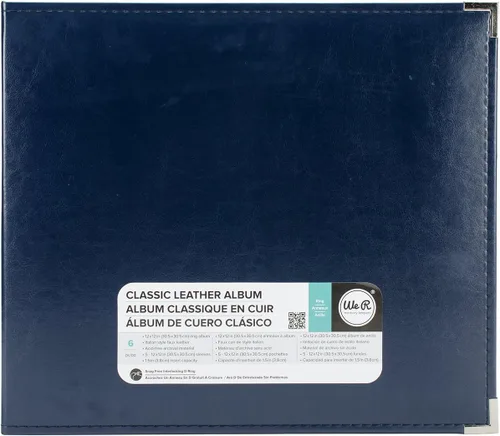 Miniatura 17 de We R. álbum de piel sintética con 3 anillas. El color lo elijes tu., Cuero, Negro, 12" x 12