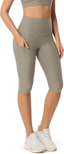 Miniatura 67 de ODODOS - Leggings capri de cintura alta para mujer con bolsillos, control de abdomen, no se transparentan, para entrenamiento atlético, running