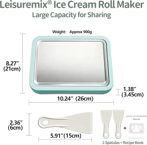 Miniatura 2 de Máquina de helados instantáneos, máquina de helados enrollados con 2 espátulas, yogur helado casero para actividades divertidas de padres e hijos