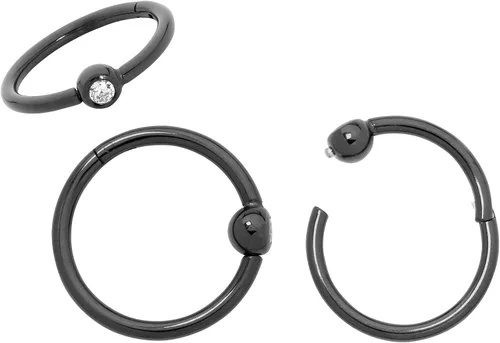 Miniatura 11 de 365 Sleepers Anillo de titanio de 18G de 0.236 a 0.394 pulgadas, con bisagras, segmento BCR, hélice, tragus, septum, nariz, labio, arete de aro