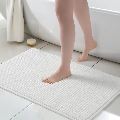 Miniatura 11 de FRESHMINT Alfombra de baño de felpilla gruesa y grumosa, 17"x24", alfombrilla de baño antideslizante, accesorio decorativo suave, linda alfombrilla