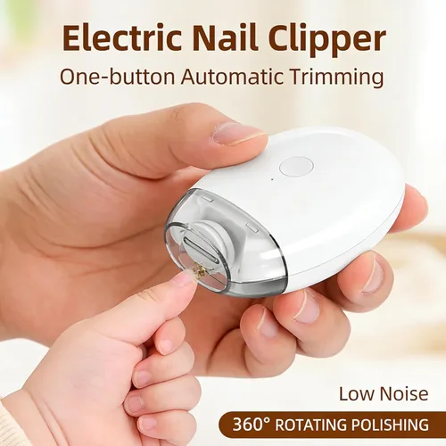Miniatura 5 de Molinillo de uñas automático universal, portátil 3 en 1 con luz LED y 3 velocidades, cortador de uñas automático silencioso de 360° y recortador