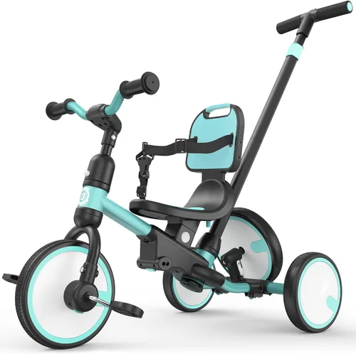 Miniatura 13 de Bicicleta para niños pequeños Besrey 1-3 años, triciclo para niños pequeños con rueda de repuesto, triciclo para niños 5 en 1 con mango de empuje