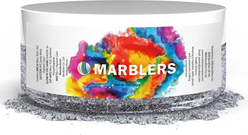 Miniatura 66 de MARBLERS - Polvo de mica de grado cosmético, nacarado, no tóxico, vegano, libre de crueldad, sombra de ojos, esmalte de uñas, arte de uñas, [Gris]