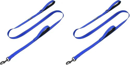 Miniatura 9 de Max and Neo Correa de tráfico para perros de doble asa, reflectante, se dona al rescate de perros (azul, 4 pies)