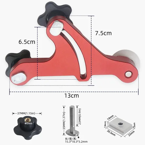 Miniatura 2 de Tableros de plumas de mesa ajustables, rodillo de rodamiento doble, guías de precisión de aleación de aluminio para guías de sierra de mesa
