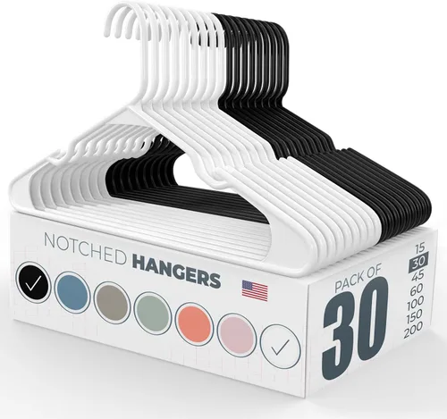 Miniatura 14 de Perchas de plástico gris para ropa Paquete de 200 unidades disponibles para 15, 30, 45, 60, 100, 150, 200 unidades, perchas de plástico