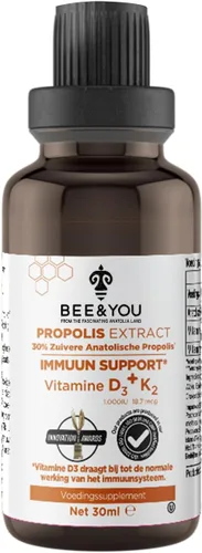 Miniatura 3 de BEE and You Extracto de propóleo 100% natural Vitamina D3 K2 de alta potencia, suplemento de apoyo inmunológico, antioxidantes, desintoxicación