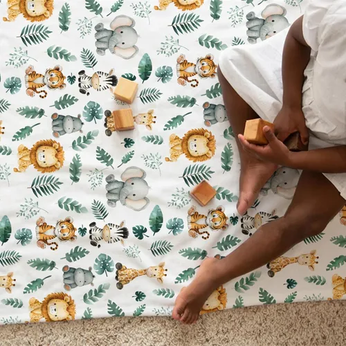 Miniatura 3 de HawSkgFub Mantas de bebé de animales de la selva safari para niños, regalo de ducha, franela de franela de hoja de palma tropical, cama