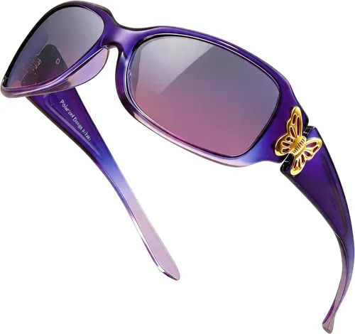 Miniatura 7 de LVIOE - Lentes de sol polarizadas para mujer, decoración de mariposa a la moda, para conducir y pescar - 99.99% de protección UV