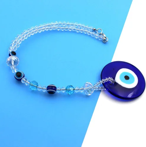 Miniatura 3 de Adorno colgante azul de ojo malvado de buena suerte para automóvil, decoración del hogar, amuleto colgante (1 cuentas)