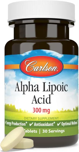 Miniatura 5 de Carlson - Ácido Alfa Lipoico, 300 mg, Producción de Energía, Antioxidante Universal, 30 Tabletas