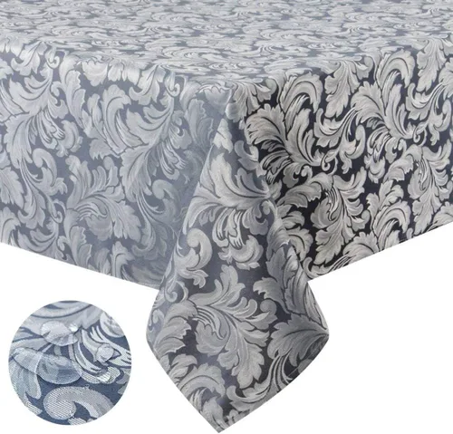 Miniatura 11 de Tektrum Mantel rectangular de damasco jacquard de 60 x 102 pulgadas, resistente al agua, a prueba de derrames, resistente a las manchas, sin