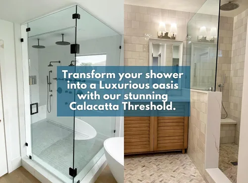 Miniatura 4 de Calacatta - Umbral de mármol diseñado para bordillo de ducha, protector contra salpicaduras de tocador de baño, alféizar de ventana, transición