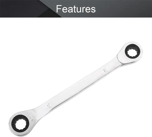 Miniatura 3 de Utoolmart Llave de trinquete, 0.315 in x 0.354 in extremo de caja doble métrica 1 unidad