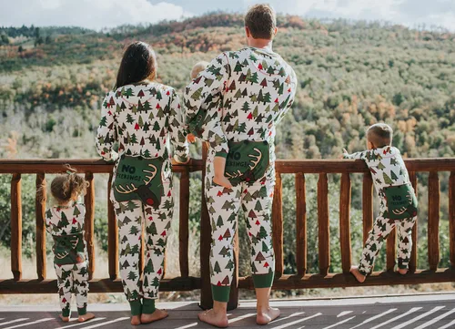 Miniatura 15 de Lazy One - Pijamas navideñas a juego con solapa trasera; para perros, bebés, niños, adolescentes y adultos