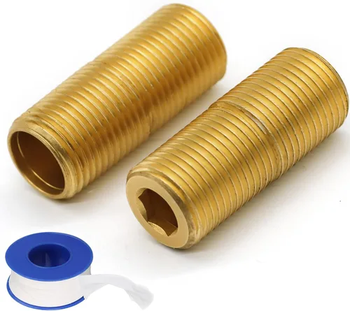 Miniatura 9 de (2 piezas) Adaptador de fontanería de tubo de latón mejorado con junta tórica de goma, 1/2" NPT macho x 1/2" NPT hembra acoplador de montaje