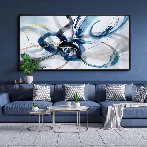 KLAKLA Arte Abstracto Moderno en Lienzo para Pared - Decoración Enmarcada para Sala de Estar, Cuadro Artístico para Oficina y Dormitorio, Pinturas