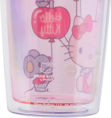 Miniatura 3 de Silver Buffalo Sanrio Hello Kitty - Vaso de viaje de doble pared con diseño de corazón para el día de San Valentín, con tapa de cierre deslizante