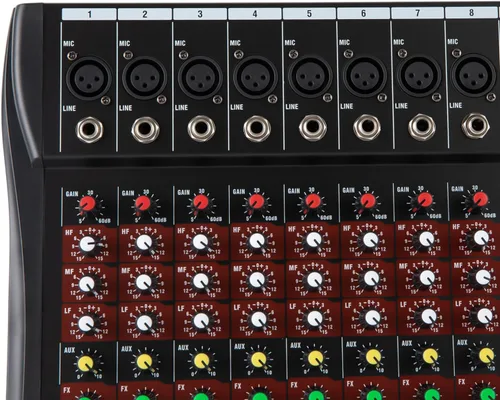 Miniatura 8 de Consola de mezcla de 8 canales Mezclador de audio Bluetooth Studio Mezclador de audio Consola de mezcla de sonido Sistema de escritorio Interfaz