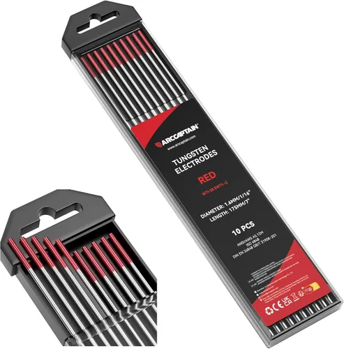 Miniatura 12 de ARCCAPTAIN Electrodo de soldadura TIG de tungsteno, paquete de 10 unidades de 1/16 x 7 pulgadas (dorado, 1.5% lantanado, WL15/EWLa-1.5)
