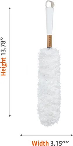 Miniatura 9 de Full Circle Dust Whisperer - Plumero de microfibra, lavable a máquina, para ventiladores de techo, persianas, muebles, color blanco