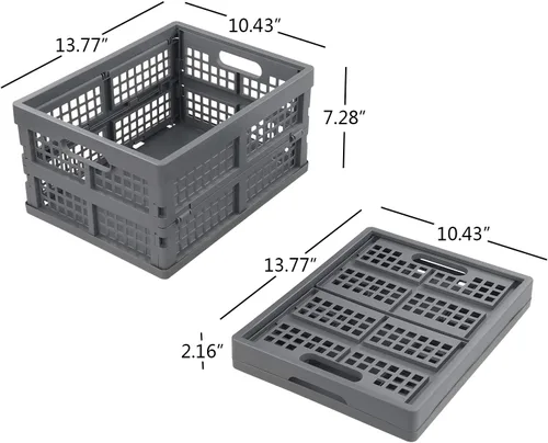 Miniatura 2 de 3 paquetes de cajas plegables de plástico, contenedor plegable, cajas plegables de 15 L