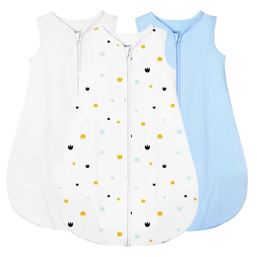 Miniatura 9 de Saco de dormir 100% algodón orgánico para bebé 0.5 TOG saco de dormir sin mangas para bebé de 12 a 18 meses, manta para envolver al bebé, cremallera