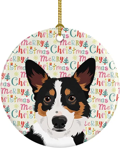 Miniatura 95 de Caroline's Treasures Bulldog Francés Azul de Navidad Adorno de Cerámica Decoraciones Colgantes para Árbol de Navidad para Hogar Navidad, Festividad