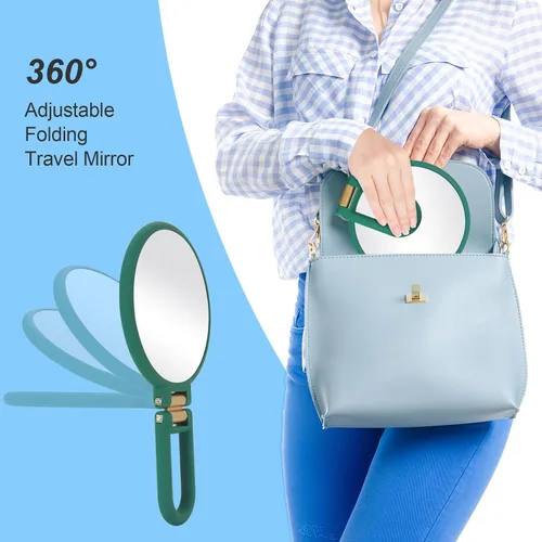 Miniatura 4 de Sifolo Espejo de aumento de 30x, espejos de mano de viaje con asa, espejo de mano de doble cara con aumento de 1 x 30X y mango / soporte ajustable