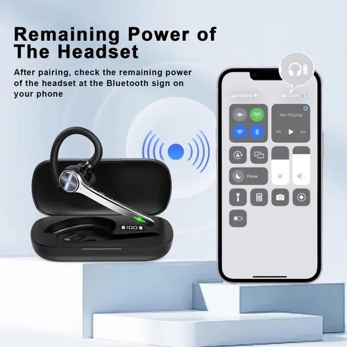 Miniatura 8 de HEIBAS Auriculares Bluetooth, Auriculares inalámbricos Bluetooth con estuche de carga de 500mAh, tiempo de conversación de 72 horas, micrófono