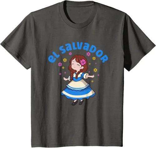 Miniatura 39 de Camiseta de mujer hispana con bandera salvadoreña de El Salvador Orgullosa, Negro