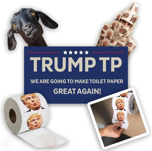 Miniatura 7 de Rollo de Papel Higiénico Político de Trump por Gagster - 3 Capas de Papel Higiénico Divertido y Novedoso con Imagen a Todo Color - 200 Hojas por