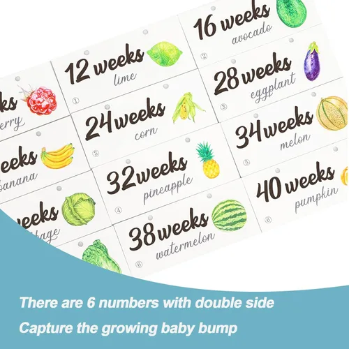 Miniatura 2 de Marco de fotos de ultrasonido – Baby Bump Weekly Fruit and Veggie Pregnancy Tracker, marco de fotos de sonograma, esperando que los padres sean un