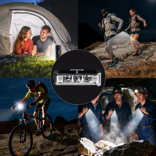 Miniatura 7 de Suruid Luz LED súper brillante para bicicleta, faro de bicicleta recargable USB, faro de bicicleta impermeable, faro de bicicleta impermeable, luz