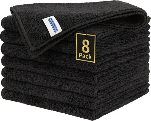 Miniatura 29 de Toallas de microfibra para automóviles, paquete de 24 paños de limpieza de microfibra, toallas de limpieza de 11.5 x 11.5 pulgadas, absorbentes a