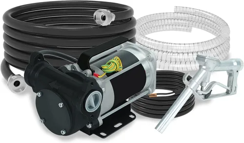 BLACKHORSE-RACING Kit de bomba de transferencia de combustible de gasolina de 12 V, bomba de combustible autocebante de 15 GPM / 57 LPM, manguera de