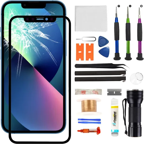 Reemplazo de cristal de pantalla compatible con iPhone serie 13 de 6.1 pulgadas, kit de pantalla de repuesto con herramientas de reparación,